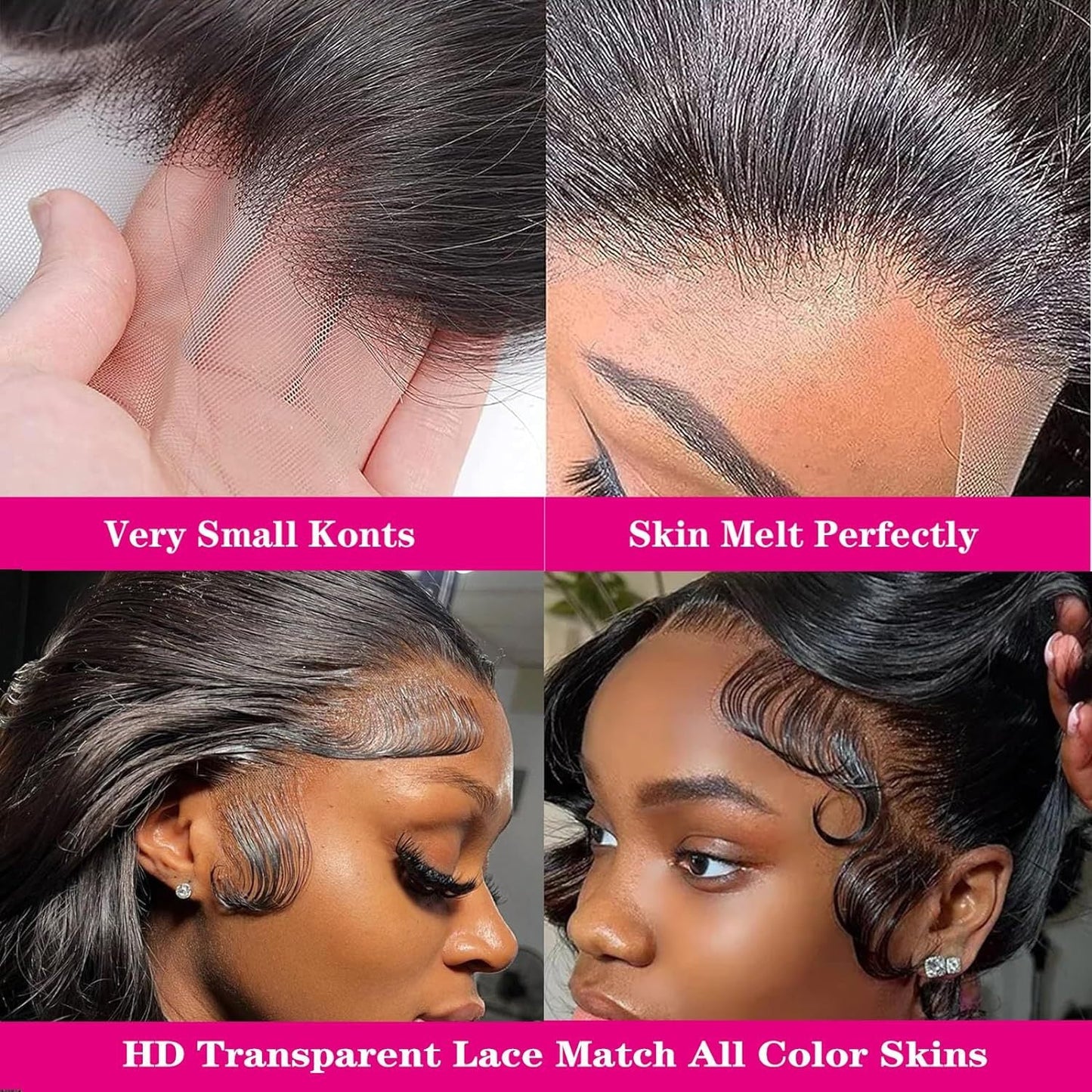Black Medium Large Wave Full-head Wig