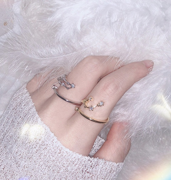 12 constellations star rings