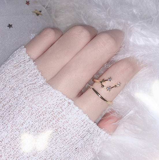 12 constellations star rings